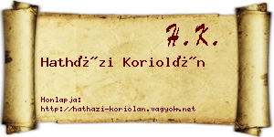 Hatházi Koriolán névjegykártya